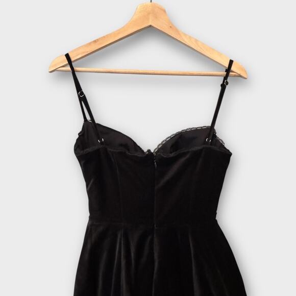 House of CB Mademoiselle Black Velvet Tulle Midi Dress Size Medium - Picture 7 of 13